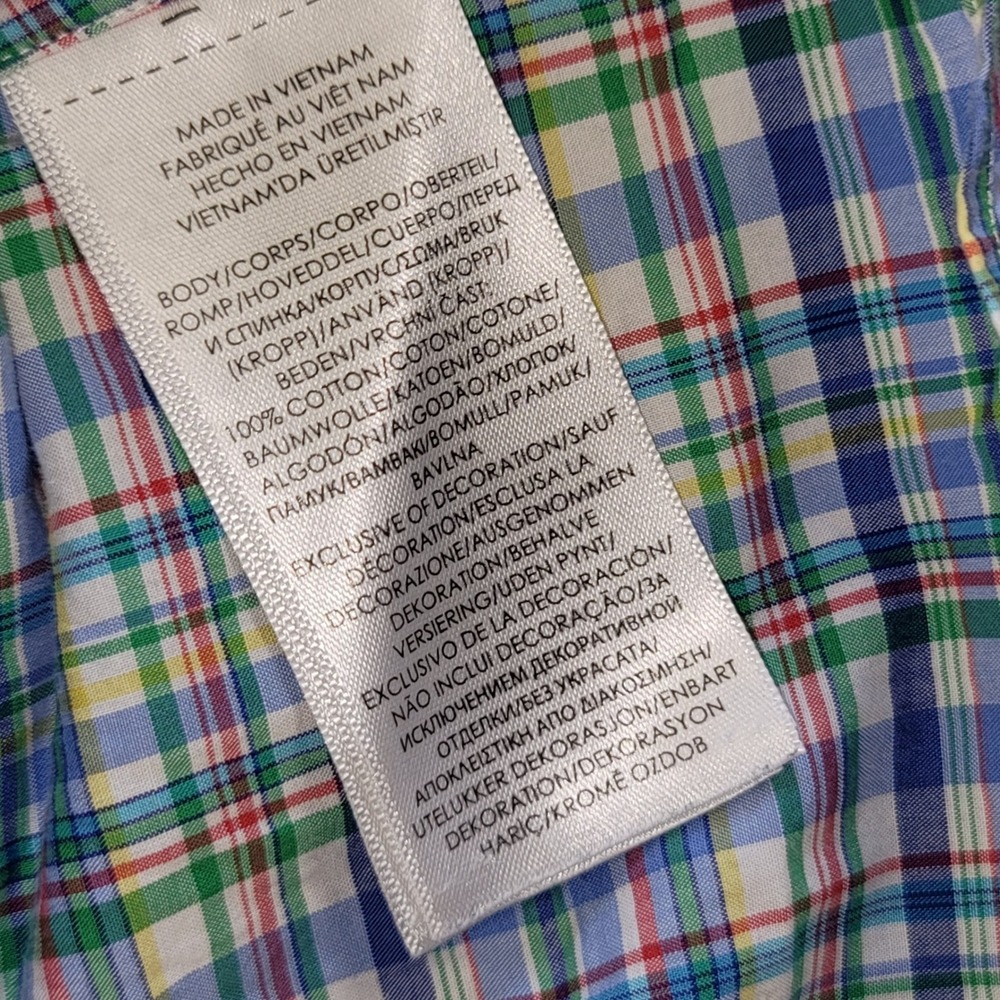 Polo Ralph Lauren Slim Fit Plaid Button Down Shirt Mens Large Cotton Stretch - Picture 6 of 10